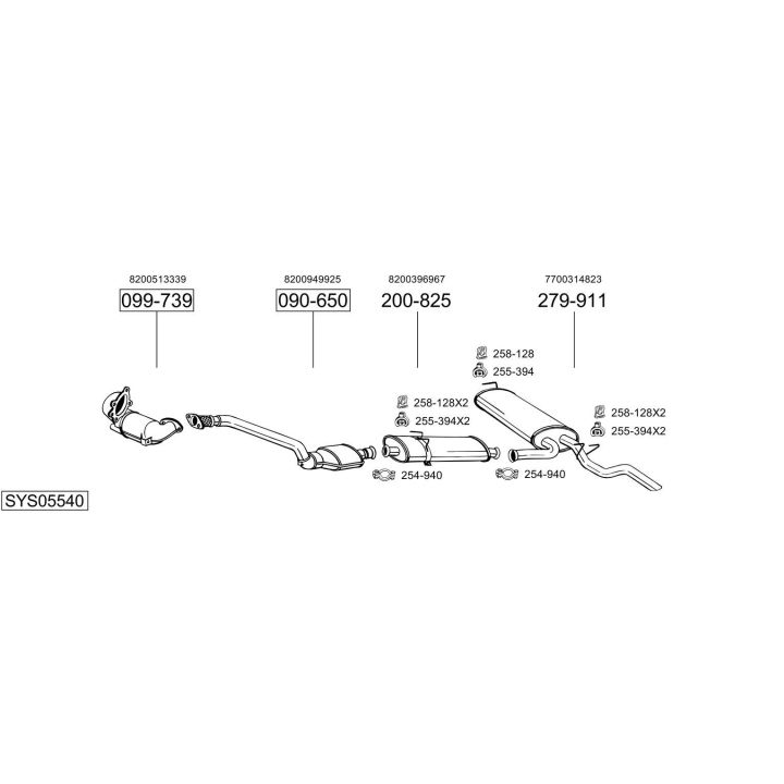 Išmetimo sistema BOSAL SYS05540