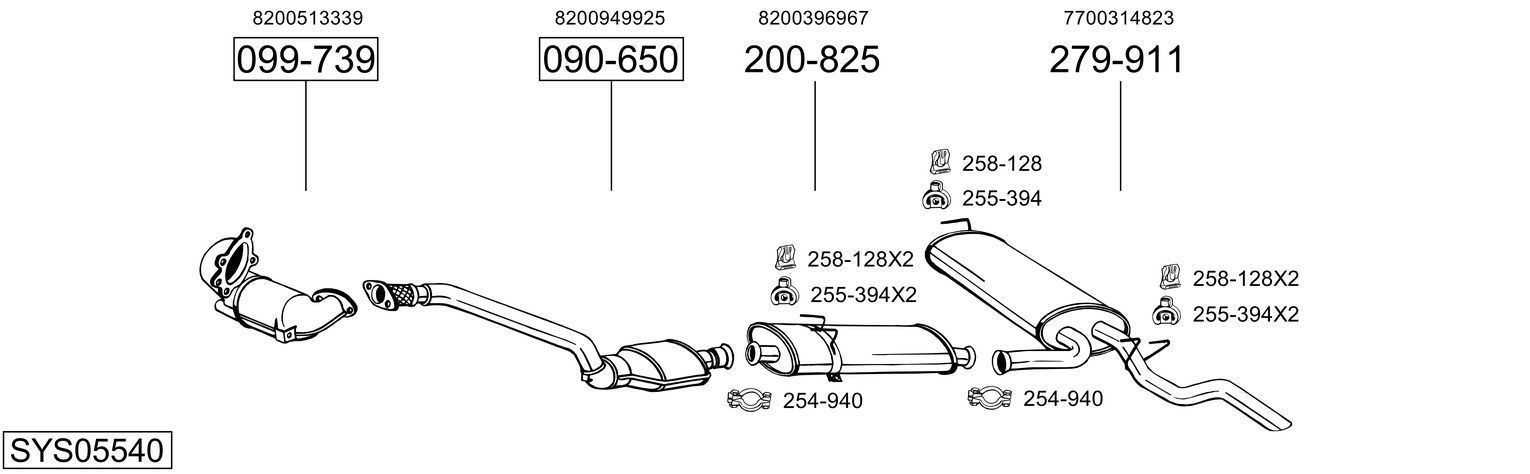 Išmetimo sistema BOSAL SYS05540