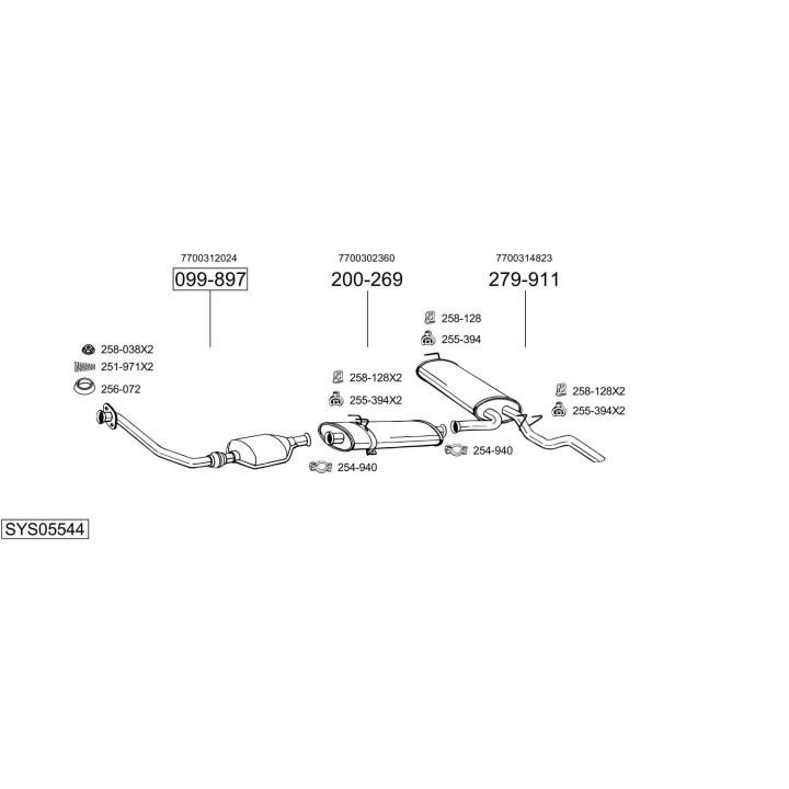 Išmetimo sistema BOSAL SYS05544