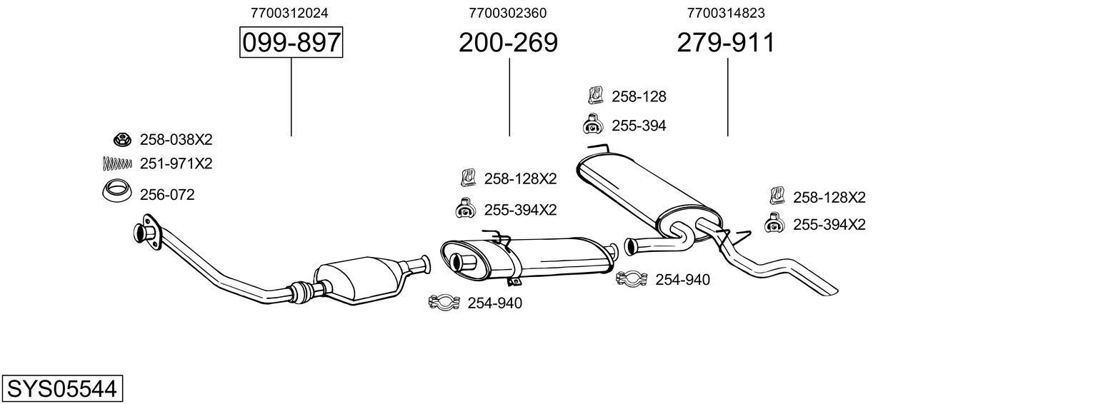 Išmetimo sistema BOSAL SYS05544