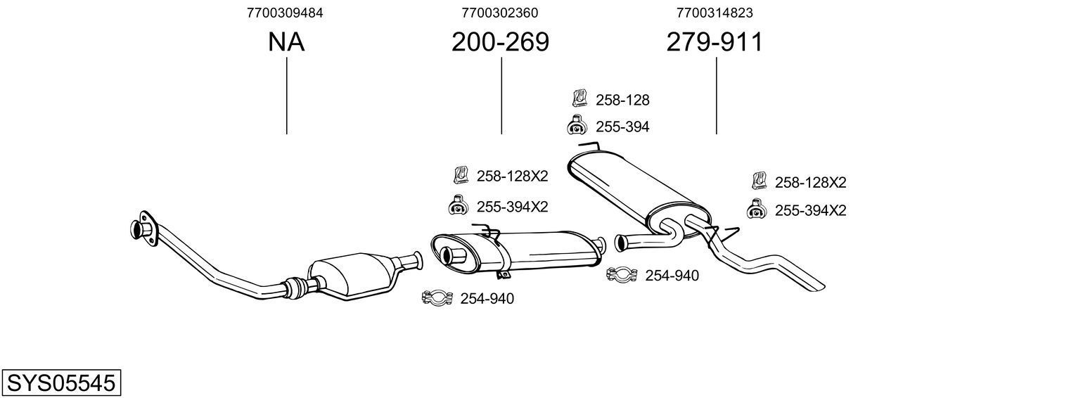 Išmetimo sistema BOSAL SYS05545