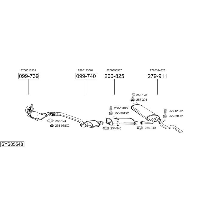 Išmetimo sistema BOSAL SYS05548