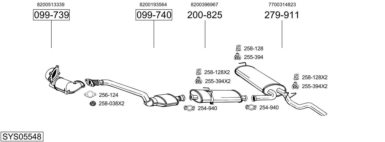 Išmetimo sistema BOSAL SYS05548