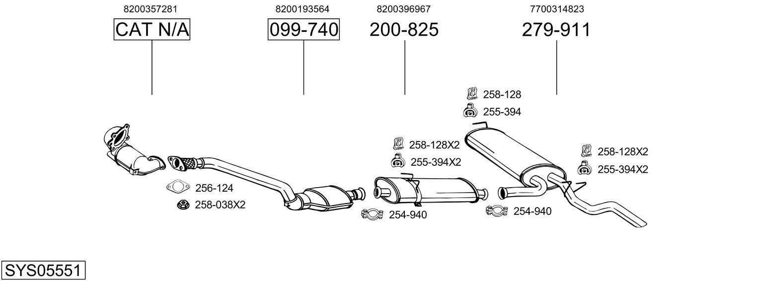 Išmetimo sistema BOSAL SYS05551