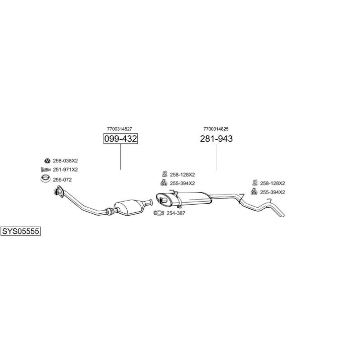 Išmetimo sistema BOSAL SYS05555