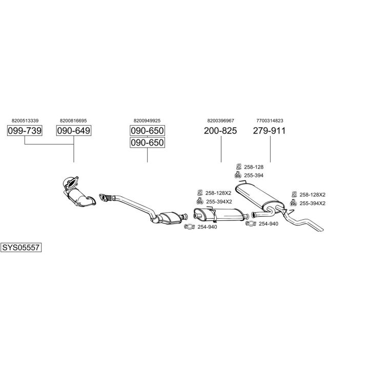 Išmetimo sistema BOSAL SYS05557