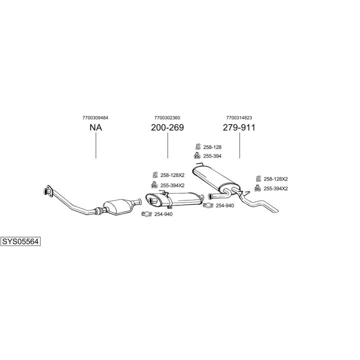 Išmetimo sistema BOSAL SYS05564