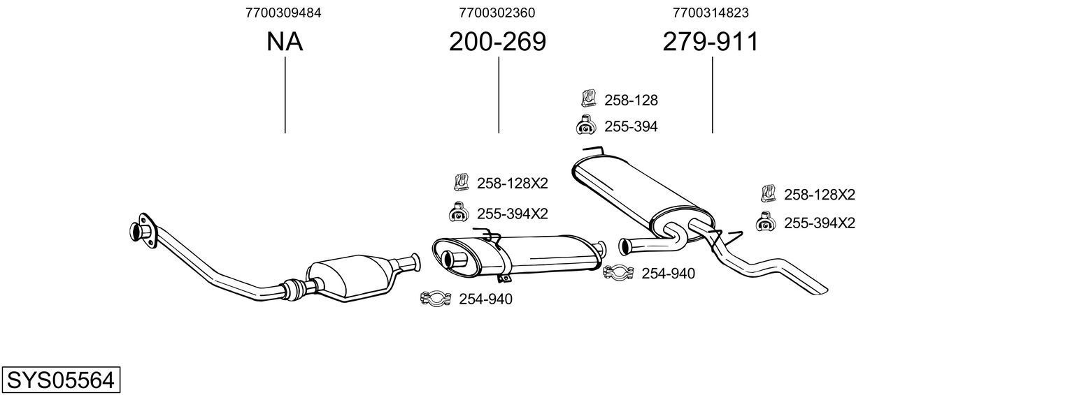 Išmetimo sistema BOSAL SYS05564