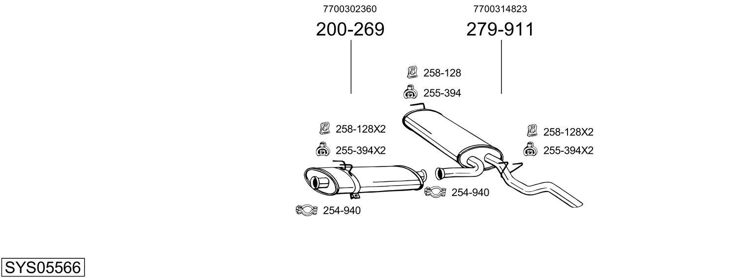 Išmetimo sistema BOSAL SYS05566
