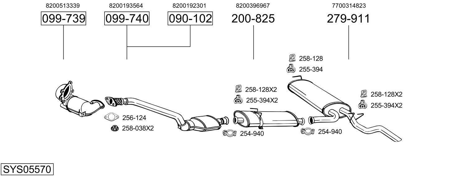 Išmetimo sistema BOSAL SYS05570