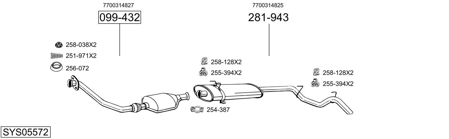 Išmetimo sistema BOSAL SYS05572