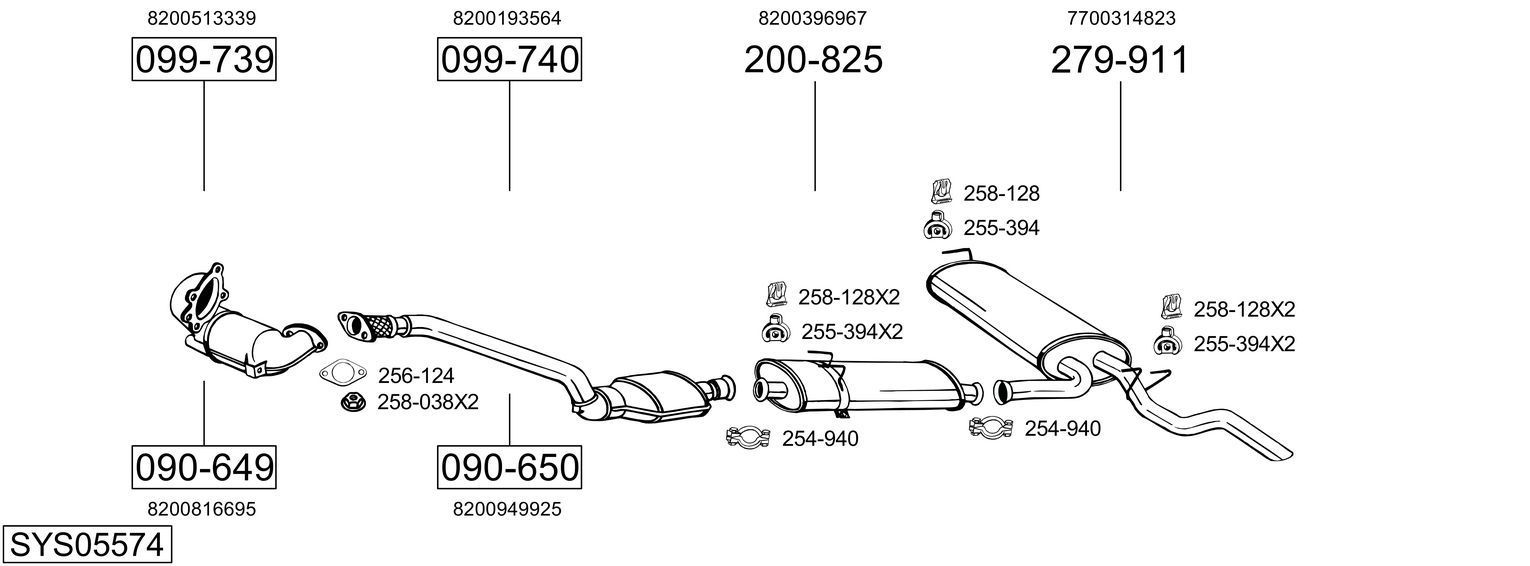 Išmetimo sistema BOSAL SYS05574