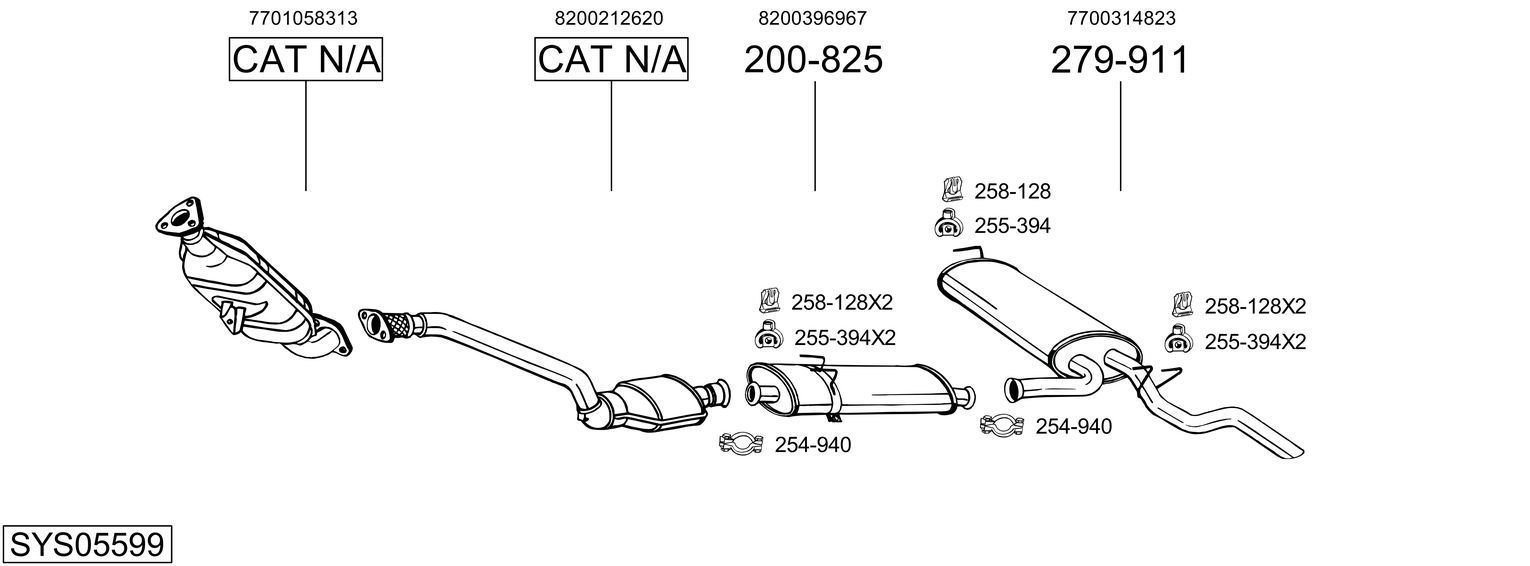 Išmetimo sistema BOSAL SYS05599