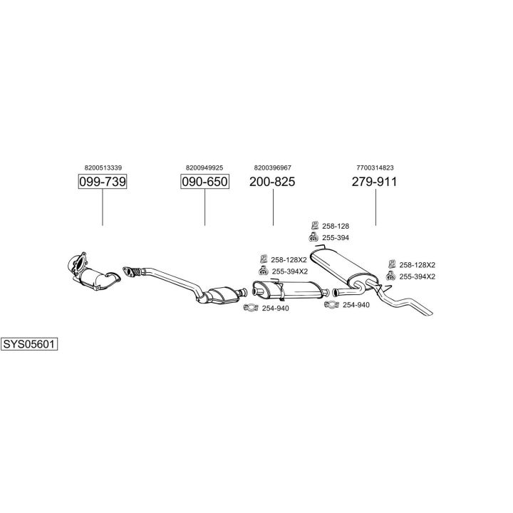 Išmetimo sistema BOSAL SYS05601