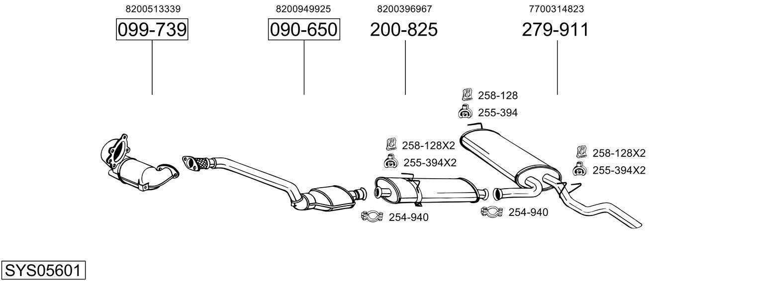 Išmetimo sistema BOSAL SYS05601