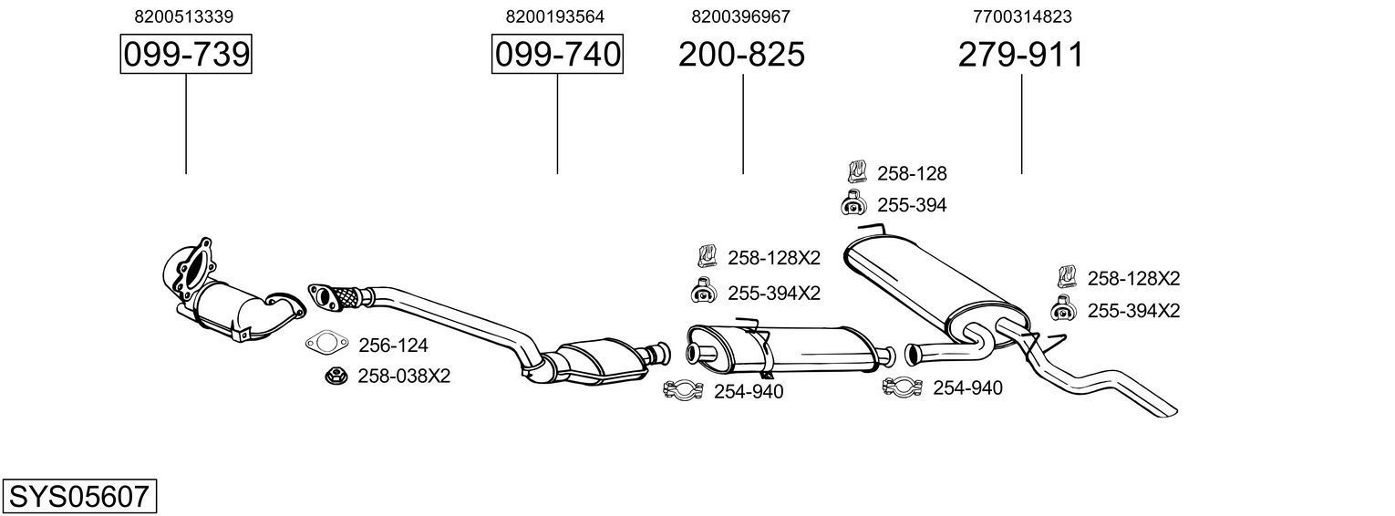Išmetimo sistema BOSAL SYS05607