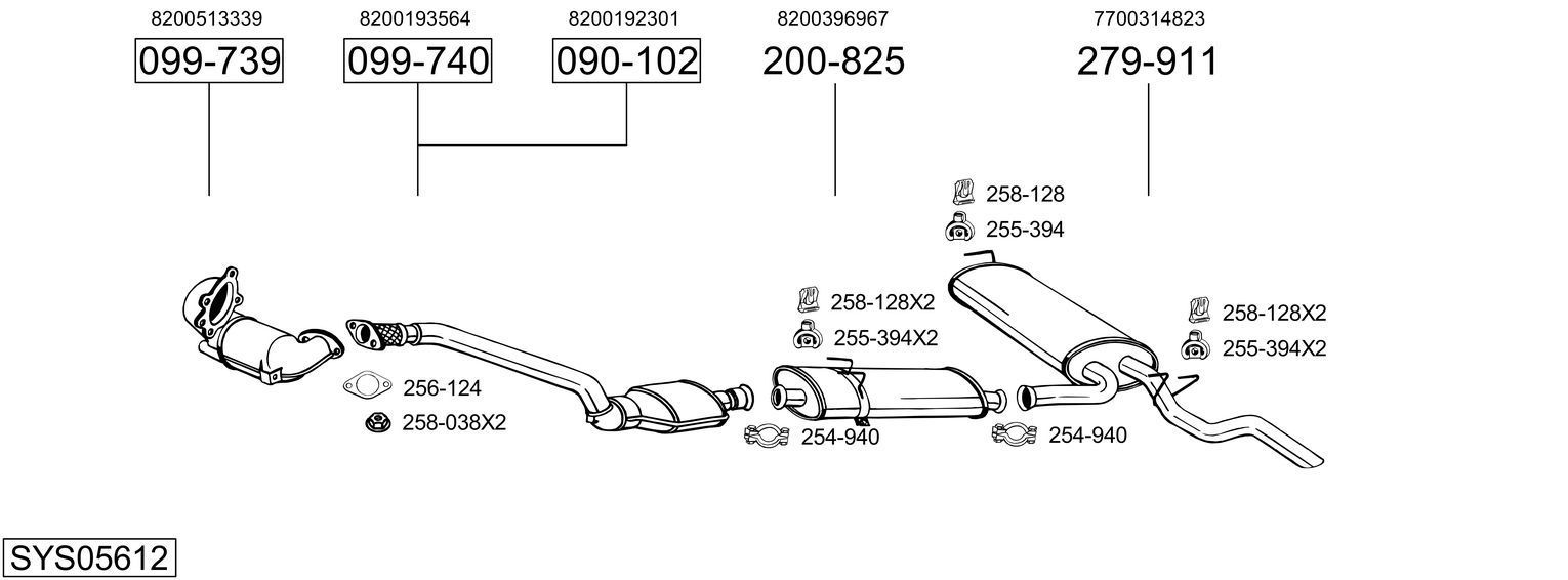 Išmetimo sistema BOSAL SYS05612