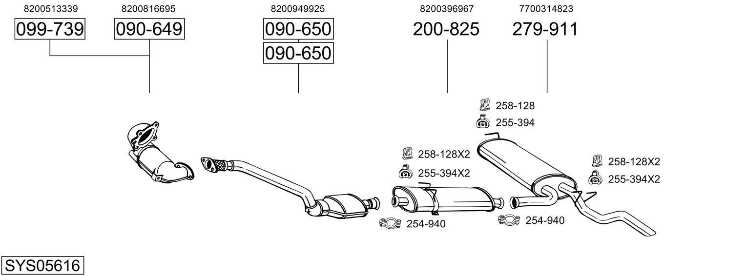 Išmetimo sistema BOSAL SYS05616