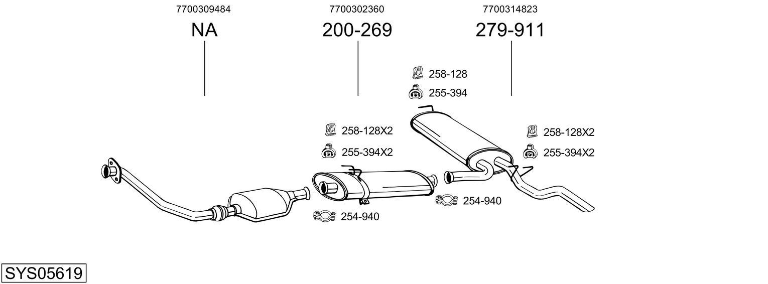 Išmetimo sistema BOSAL SYS05619