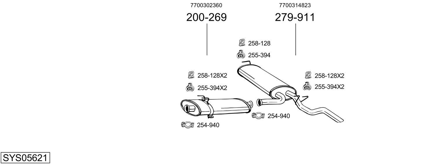 Išmetimo sistema BOSAL SYS05621