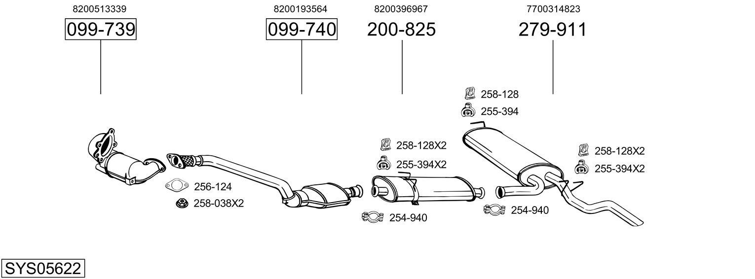 Išmetimo sistema BOSAL SYS05622
