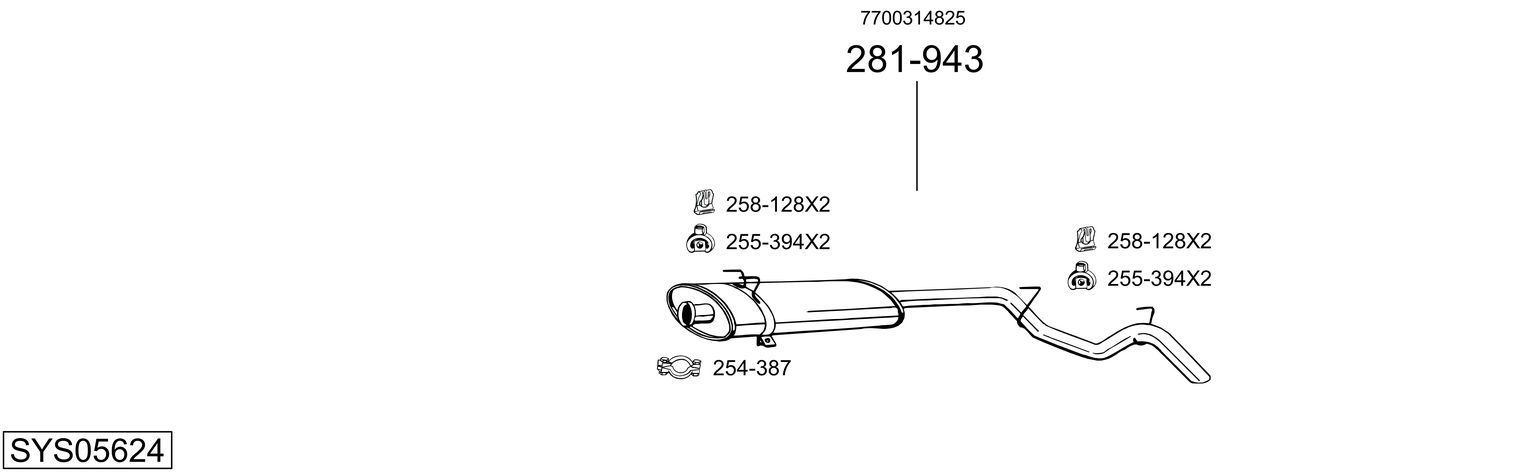 Išmetimo sistema BOSAL SYS05624