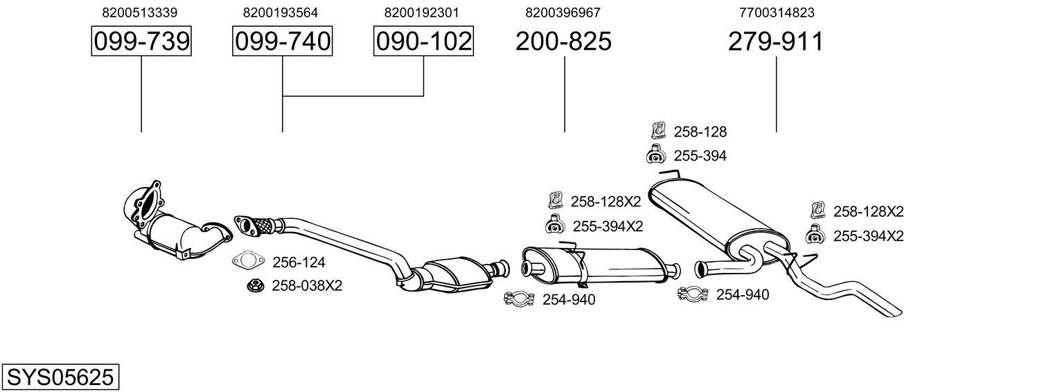 Išmetimo sistema BOSAL SYS05625
