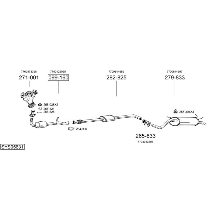 Išmetimo sistema BOSAL SYS05631