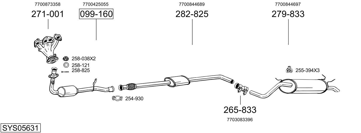 Išmetimo sistema BOSAL SYS05631