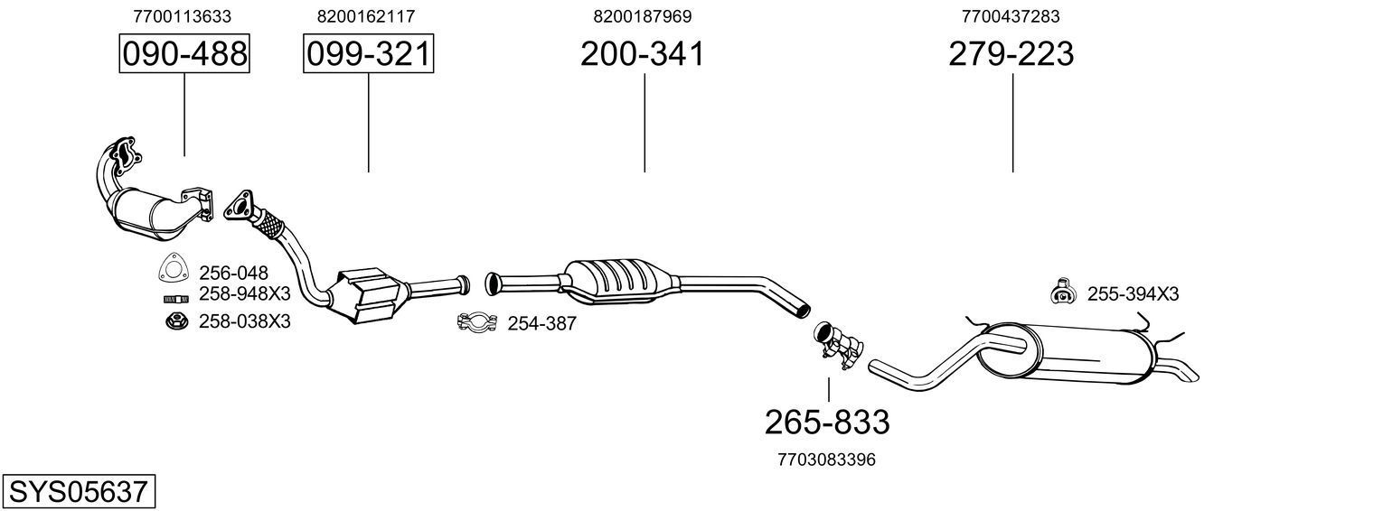 Išmetimo sistema BOSAL SYS05637