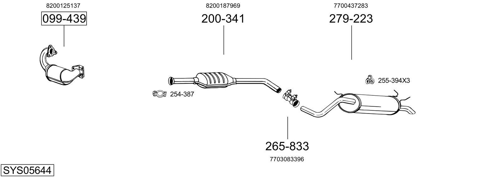 Išmetimo sistema BOSAL SYS05644