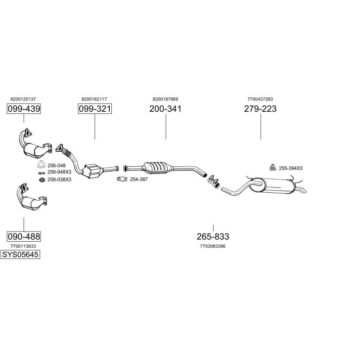 Išmetimo sistema BOSAL SYS05645