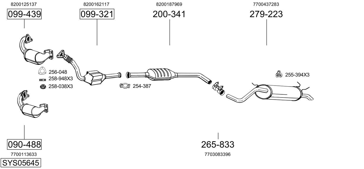 Išmetimo sistema BOSAL SYS05645
