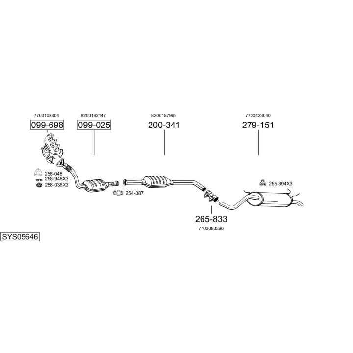 Išmetimo sistema BOSAL SYS05646