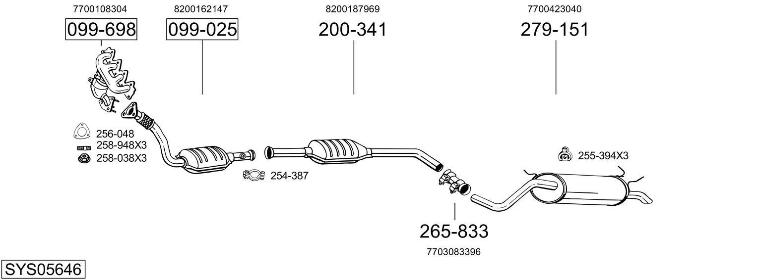 Išmetimo sistema BOSAL SYS05646