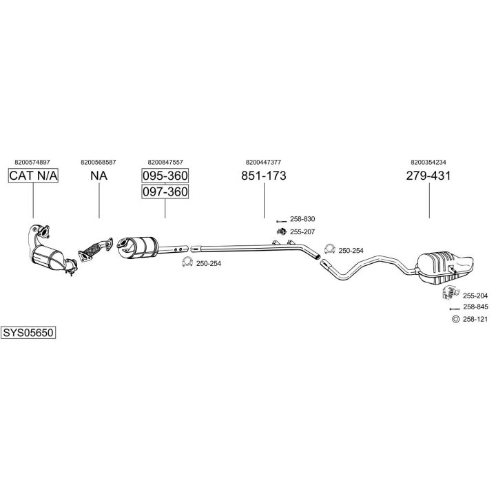 Išmetimo sistema BOSAL SYS05650
