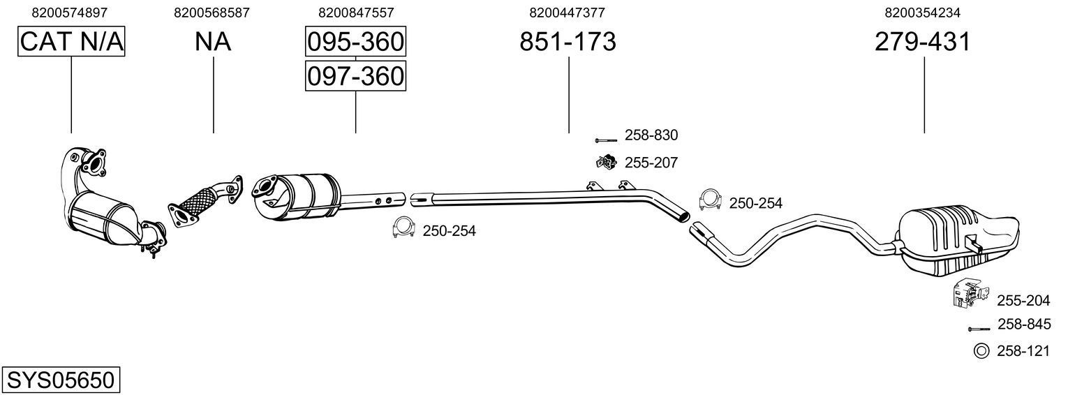 Išmetimo sistema BOSAL SYS05650