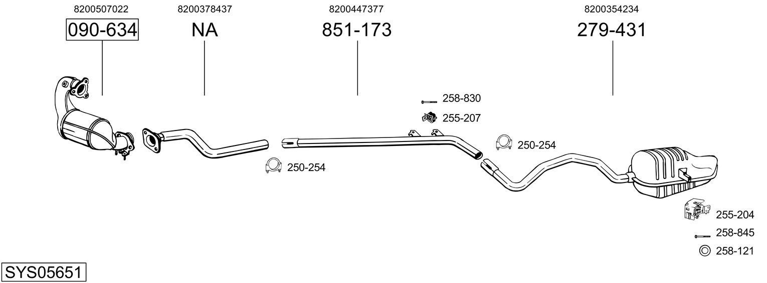 Išmetimo sistema BOSAL SYS05651