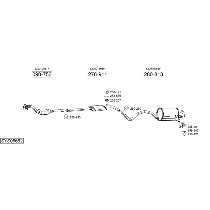 Išmetimo sistema BOSAL SYS05652