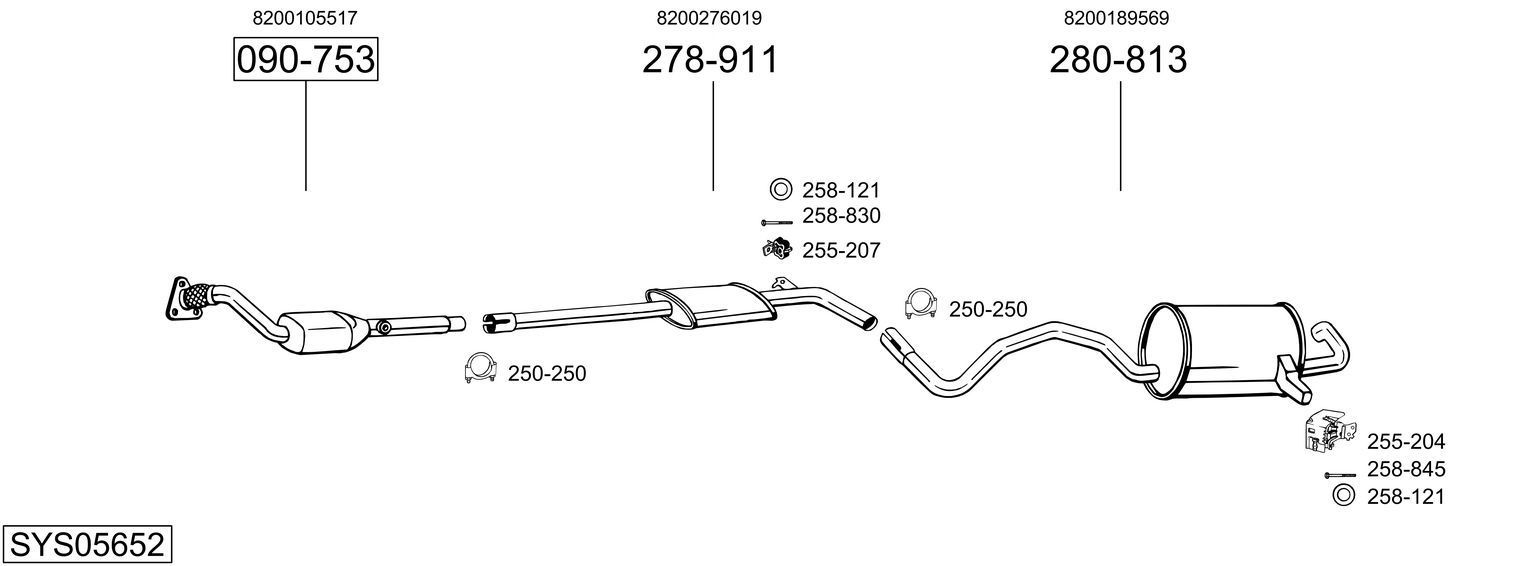 Išmetimo sistema BOSAL SYS05652