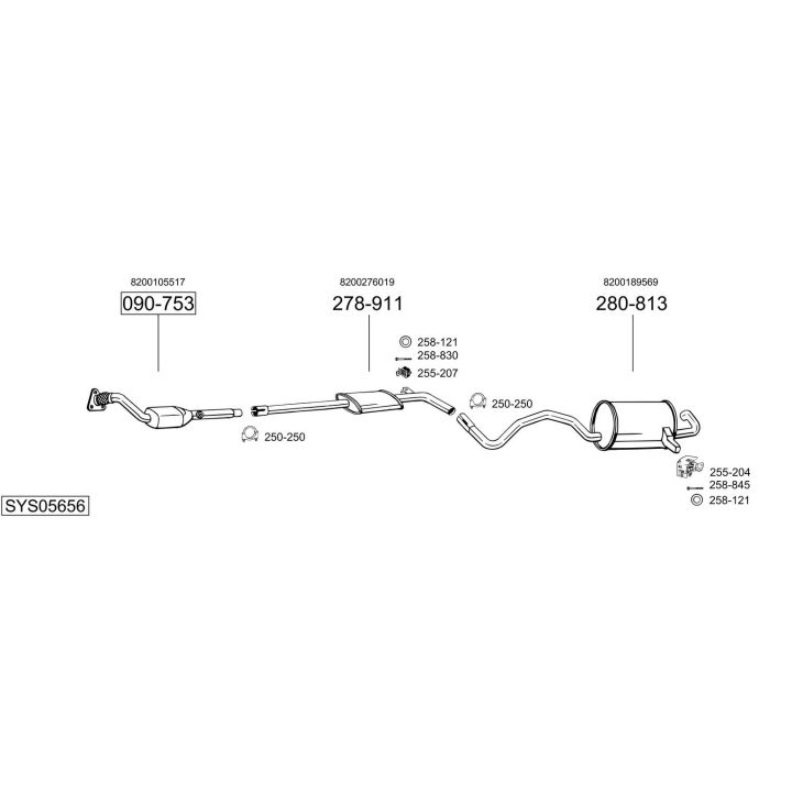 Išmetimo sistema BOSAL SYS05656