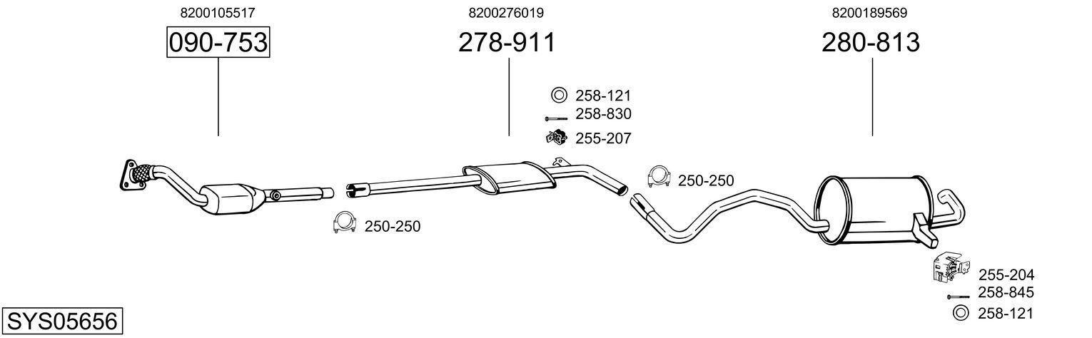 Išmetimo sistema BOSAL SYS05656