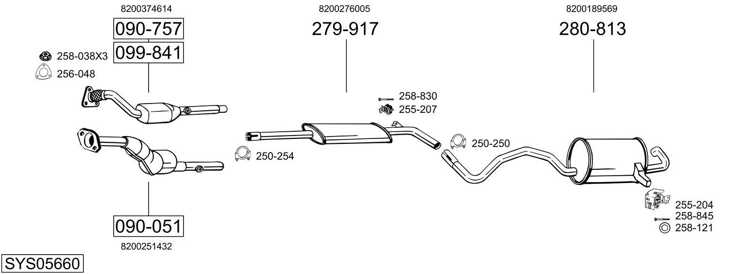 Išmetimo sistema BOSAL SYS05660