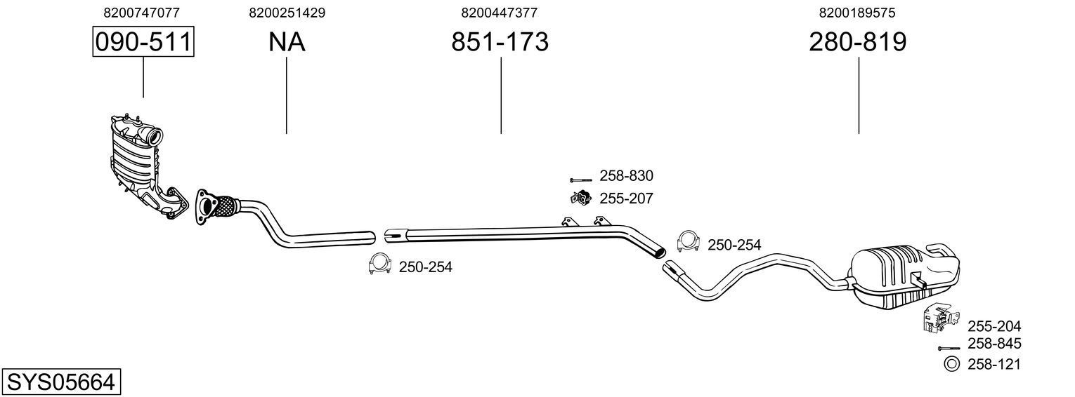 Išmetimo sistema BOSAL SYS05664
