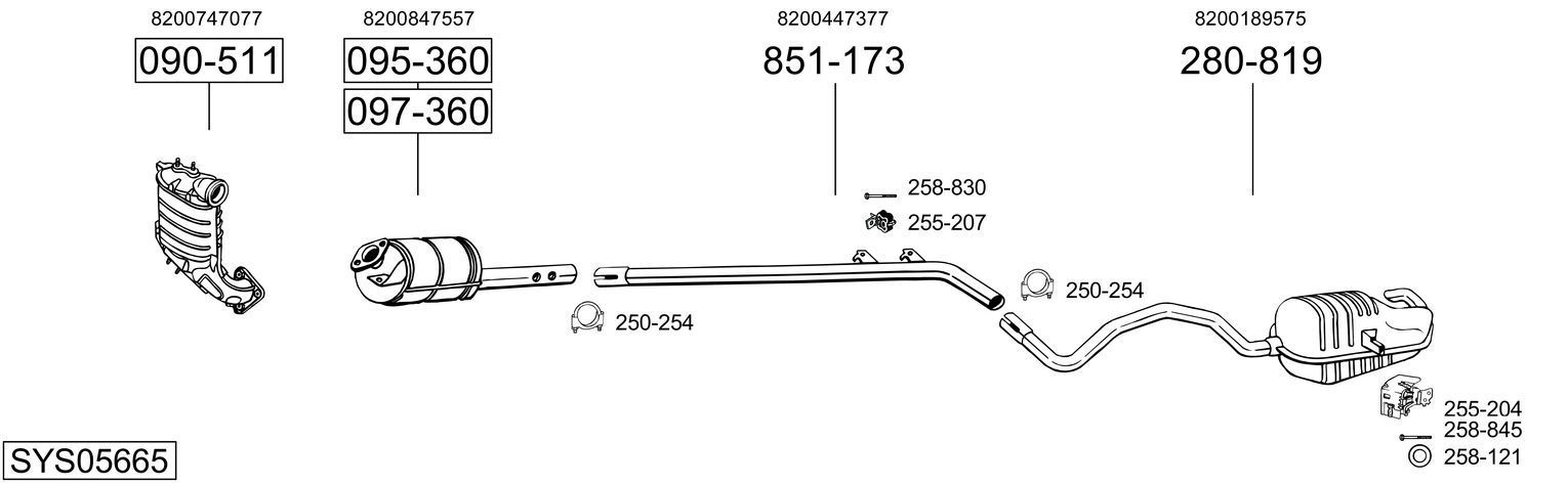 Išmetimo sistema BOSAL SYS05665
