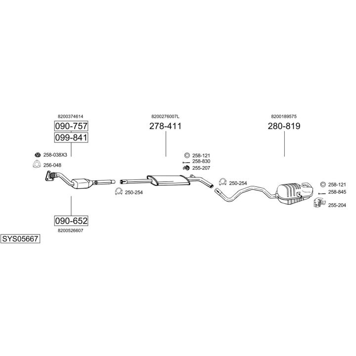 Išmetimo sistema BOSAL SYS05667