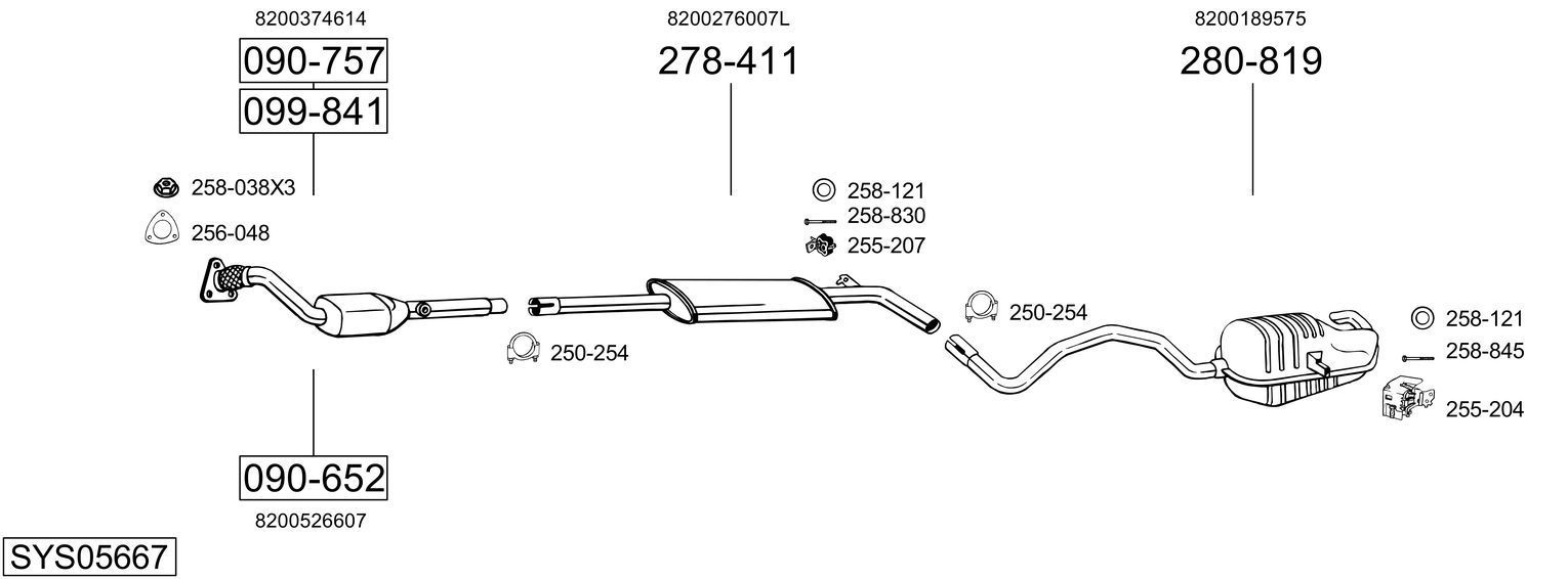 Išmetimo sistema BOSAL SYS05667