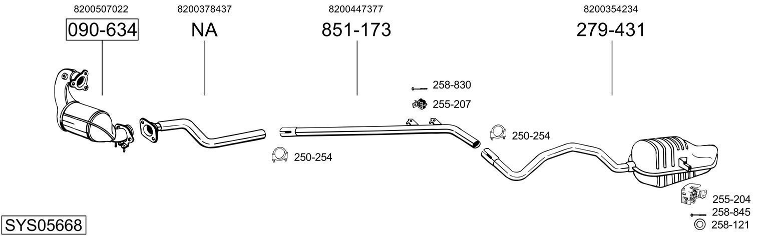 Išmetimo sistema BOSAL SYS05668