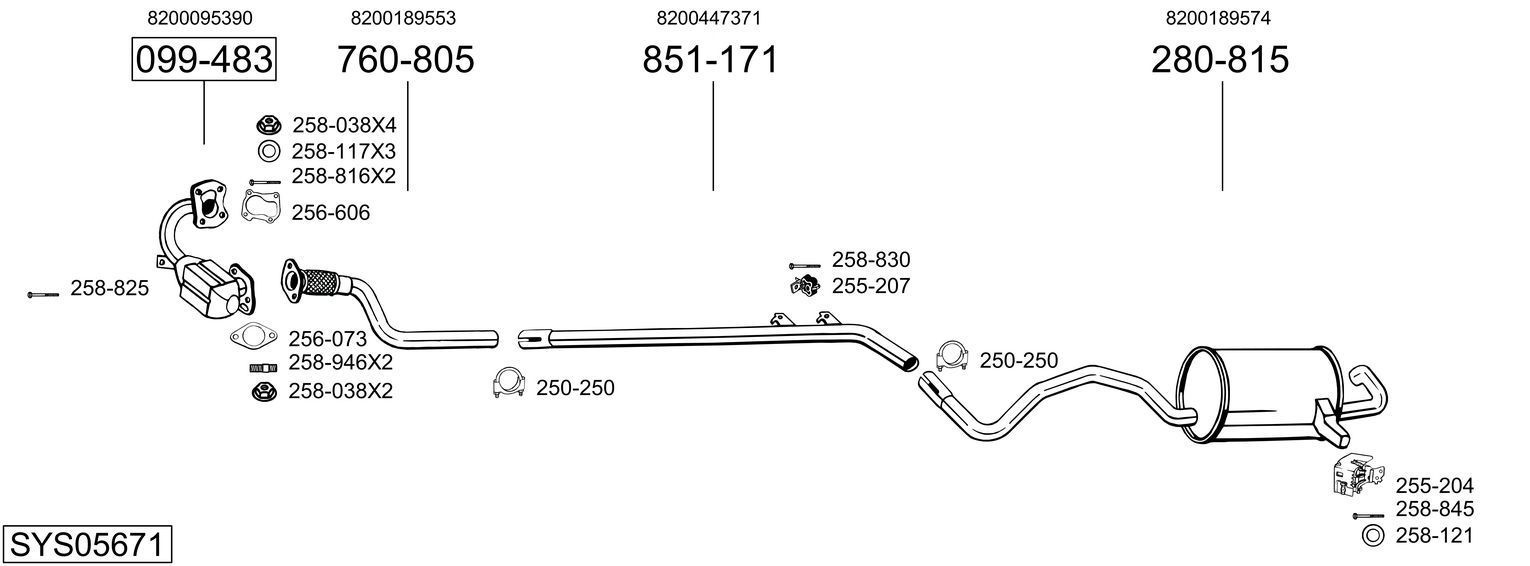 Išmetimo sistema BOSAL SYS05671