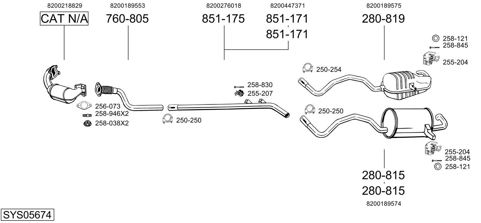 Išmetimo sistema BOSAL SYS05674